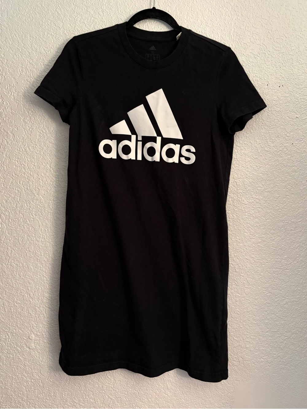 adidas Black Tshirt Dress with White Logo